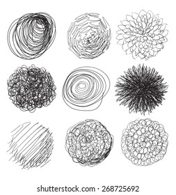 Pencil drawn circles.Set.