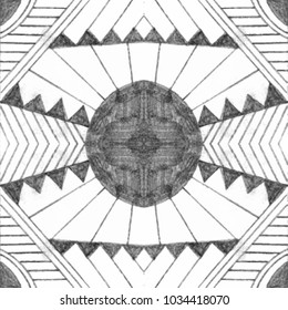 Pencil drawn ethnic pattern. Eps 10