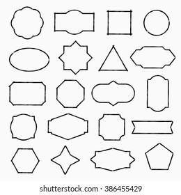 Pencil drawn shapes, black, vector illustration design