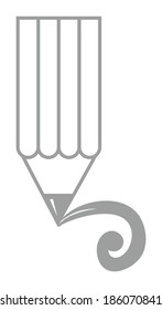 pencil draws a curl 
