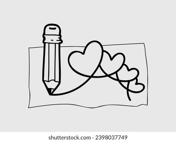 Stift zieht doodle Vektorbild hervor