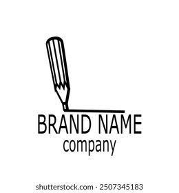 pencil draws a line. logo for business and company