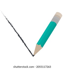 Lápiz. Dibuja una línea, ilustración vectorial