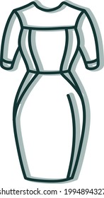 Pencil dress, illustration, on a white background.