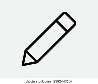 Pencil Edit Icon Pen Editor App Web Write Draw Art Drawing Tool Education School Office Business Black White Outline Line Shape Sign Symbol Vector