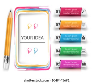 Pencil, education icon. Business infographic Vector eps 10
