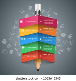 Pencil, education icon. Business infographic. Vector eps 10
