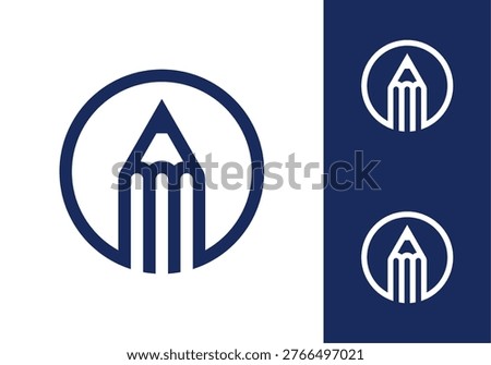 pencil education icon logo vector