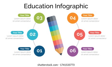 Pencil Education Infographic Design Template Option Stock Vector ...