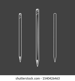 Pencil. Element of the carpentry isolated on black background. Symbol for carpentry design labels and emblems. Vector illustration