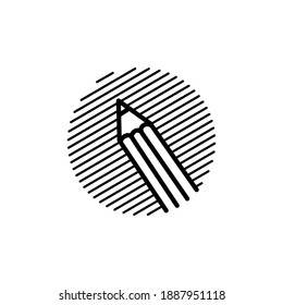 pencil engrave logo vector icon illustration
