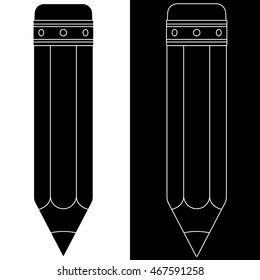 Pencil eraser. Black icon. Vector illustration