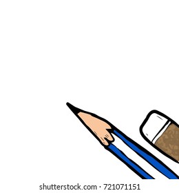Pencil and eraser cartoon