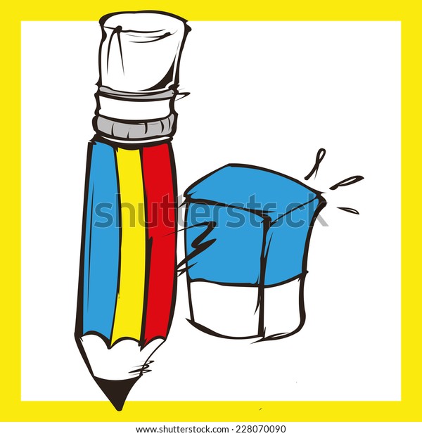 Pencil Eraser Cartoon Stock Vector (Royalty Free) 228070090