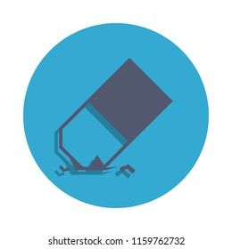 pencil eraser colored in blue badge icon. Element of school icon for mobile concept and web apps. Detailed pencil eraser icon can be used for web and mobile