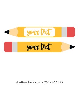 Pencil and Eraser Customizable Text Frames Set