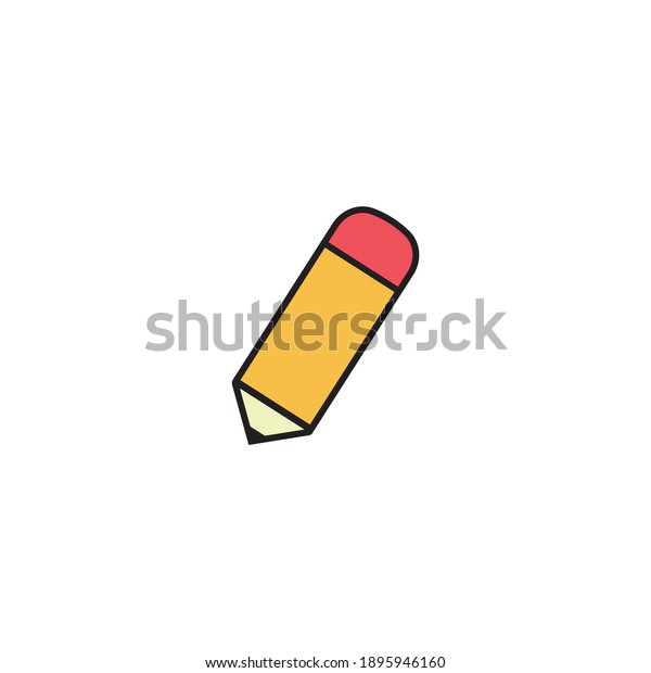 \
Pencil with an\
eraser. Flat icons.\
Vector