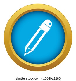 Pencil with eraser icon blue vector isolated on white background for any design