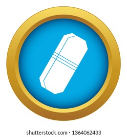 Pencil eraser icon blue vector isolated on white background for any design