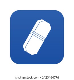 Pencil eraser icon digital blue for any design isolated on white vector illustration
