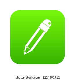 Pencil with eraser icon digital green for any design isolated on white vector illustration