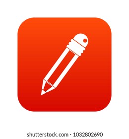 Pencil with eraser icon digital red for any design isolated on white vector illustration