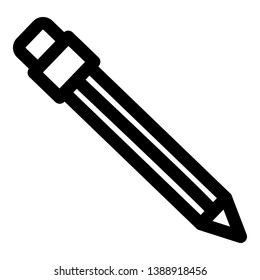 Pencil with eraser icon. Outline pencil with eraser vector icon for web design isolated on white background