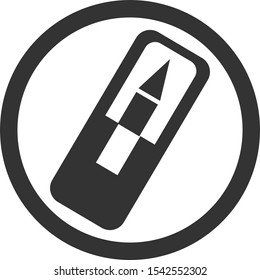 Pencil and eraser. Icon for site button, program. Symbol for a logo.
Pencil and eraser for drawing, drawing or other work. Isolated object. Picture from the series.