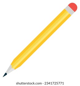 Pencil with eraser icon. Vector flat illustration