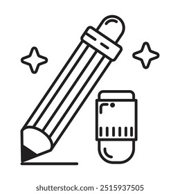 Pencil eraser icon vector on white background