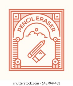 PENCIL ERASER AND ILLUSTRATION ICON CONCEPT