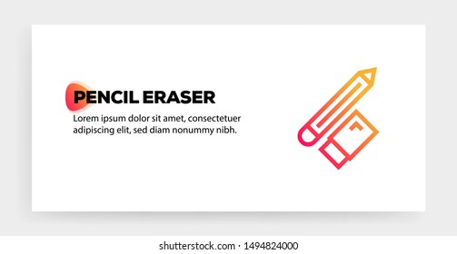 PENCIL ERASER AND ILLUSTRATION ICON CONCEPT