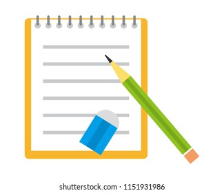 pencil eraser  notebook