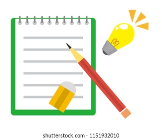 pencil eraser  notebook