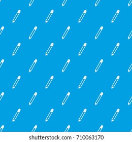 Pencil with eraser pattern repeat seamless in blue color for any design. Vector geometric illustration