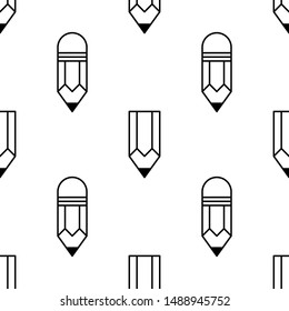 Pencil with eraser seamless pattern. Background. Abstract geometric shape texture. Design template for wallpapers,wrapping, textile. Vector Illustration