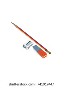 Pencil Eraser Sharpener on white background