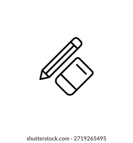 Pencil And Eraser Tool For Creative Edit Outline Minimal