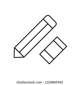 pencil eraser vector icon