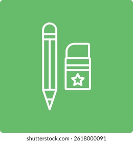 Pencil and eraser vector icon. Can be used for printing, mobile and web applications.