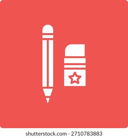 Pencil and eraser vector icon. Can be used for printing, mobile and web applications.