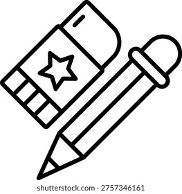 Pencil and eraser vector icon. Can be used for printing, mobile and web applications.