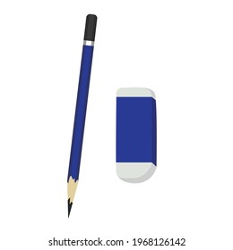 Pencil and Eraser vector Illustration