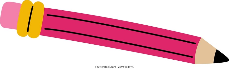 Pencil With Eraser Vector Illustration