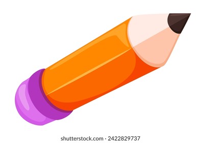 pencil with eraser vector illustration