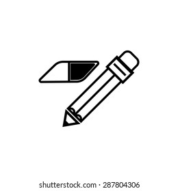 Pencil and eraser, vector illustration