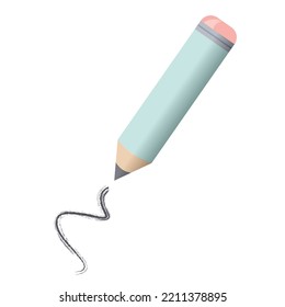 Pencil with eraser vector illustration graphic
