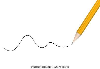 Pencil eyebrow with tracing line stroke. Black eye pencil or eyeliner or magnificent eyebrows.Vector illustration isolated on white background.Eps 10.
