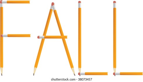 Pencil Fall Vector