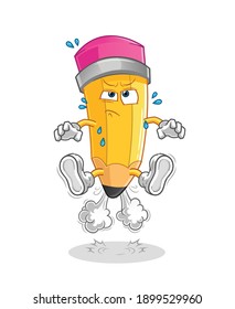 pencil  fart jumping illustration. character vector